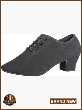Lace Up Practice Ballroom Shoes, Latin Dance Shoes, Closed Toe, Suede Sole
